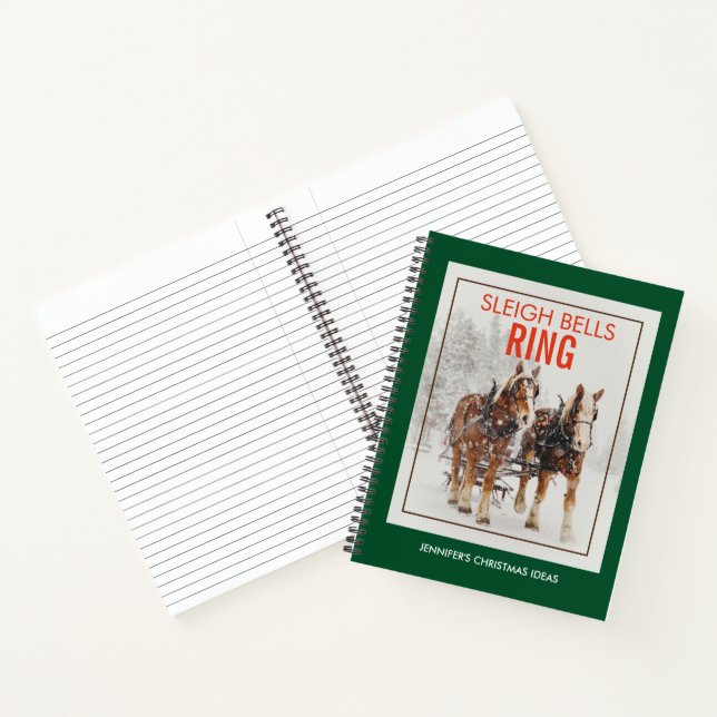 Belgisches Pferdeteam Sleigh Bells Ring Notizbuch (Innenseite)