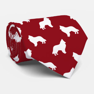 Belgisches Schäferhund-Silhouette-Muster-Rot und Krawatte