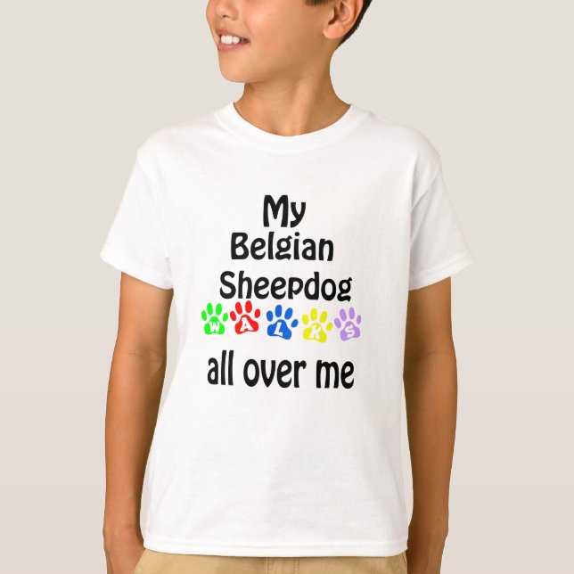 Belgisches Sheepdog Walking Design T-Shirt (Vorderseite)