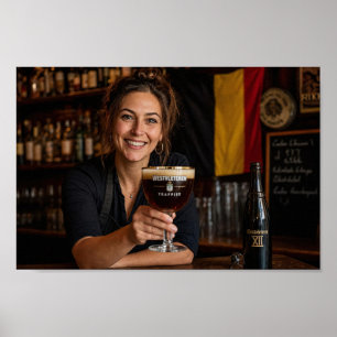 Belgisches Tavernensouvenir Willkommenskunstplakat Poster