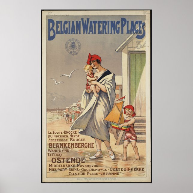 Belgisches Vintage Travel Poster und Retro Prints (Vorne)
