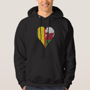 Belgisches walisisches Flaggenherz Hoodie