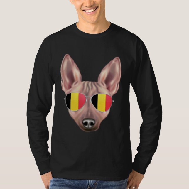 Belgium Flag American Hairless Terrier Dog Belgium T-Shirt (Vorderseite)