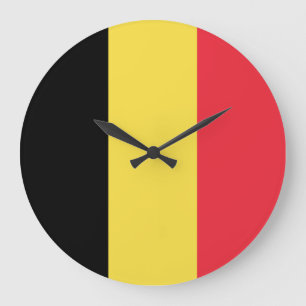 Belgium Flag Große Wanduhr