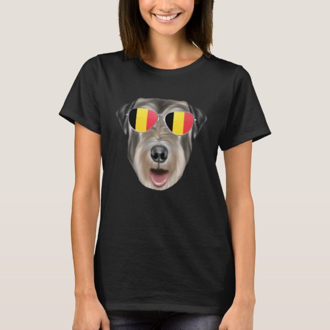 Belgium Flag Irish Wolfhound Dog Belgium Pocket T-Shirt (Vorderseite)
