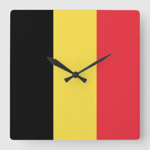 Belgium Flag Quadratische Wanduhr