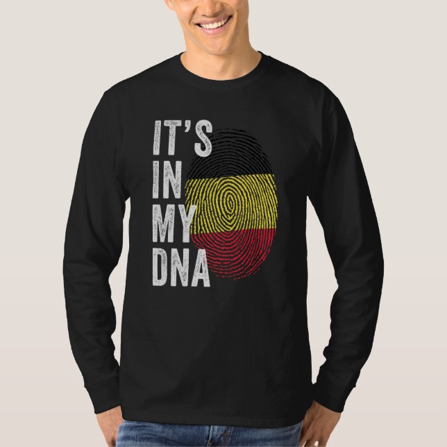 Belgium It's In My DNA Cute Belgian Flag Fingerpri T-Shirt (Vorderseite)