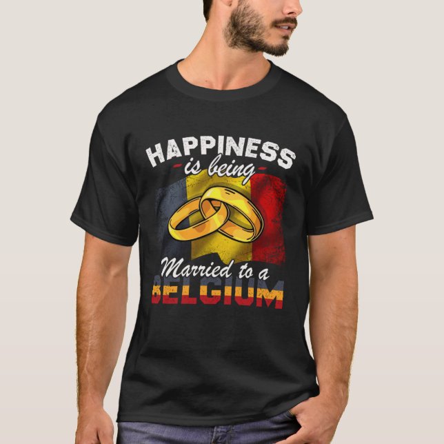 Belgium Marriage Belgian Married Flag Wedded Cultu T-Shirt (Vorderseite)