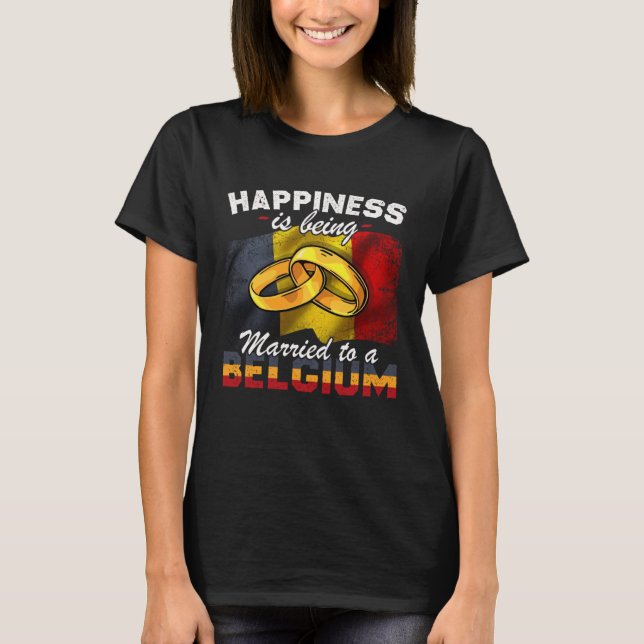 Belgium Marriage Belgian Married Flag Wedded Cultu T-Shirt (Vorderseite)