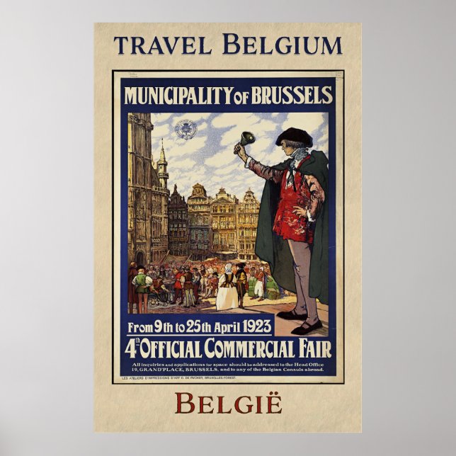 Belgium Travel Poster (1923) (Devant)