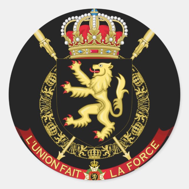 Belgiumemblem Runder Aufkleber (Vorderseite)