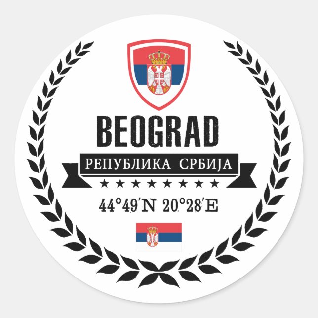 Belgrad Runder Aufkleber (Vorderseite)