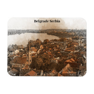 Belgrad Serbia Skyline Panorama View Magnet