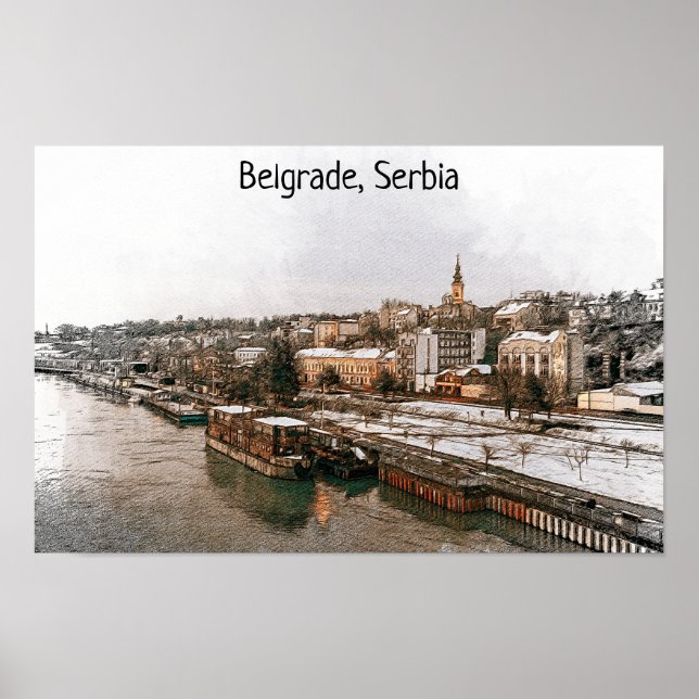 Belgrad Serbien Balkan Panoramasicht Poster (Vorne)