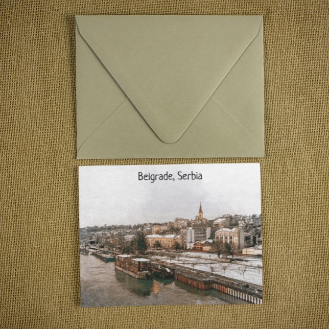 Belgrad Serbien Balkan Panoramasicht Postkarte (belgrade serbia postcard)