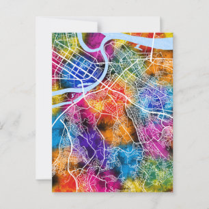 Belgrad Serbien City Map Postkarte