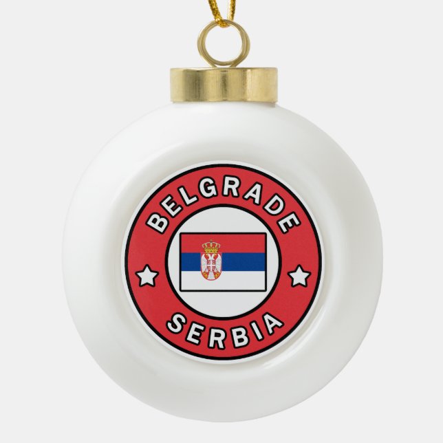 Belgrad Serbien Keramik Kugel-Ornament (Vorderseite)