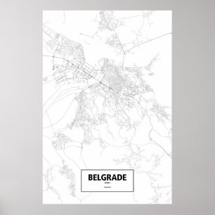 Belgrad, Serbien (schwarz auf weiß) Poster