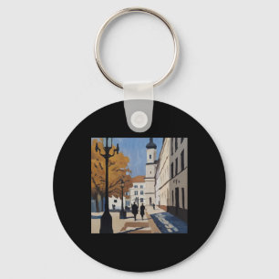 Belgrade Post-impressionist Painting Style Sticker Schlüsselanhänger