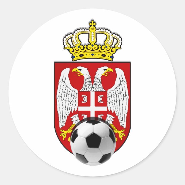 Beli Orlovi White Eagles Serbia Srbija soccer Runder Aufkleber (Vorderseite)
