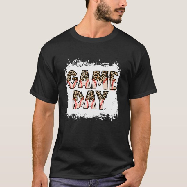 Belichtete Baseball Game Day Vibes Hand Dragee Bas T-Shirt (Vorderseite)