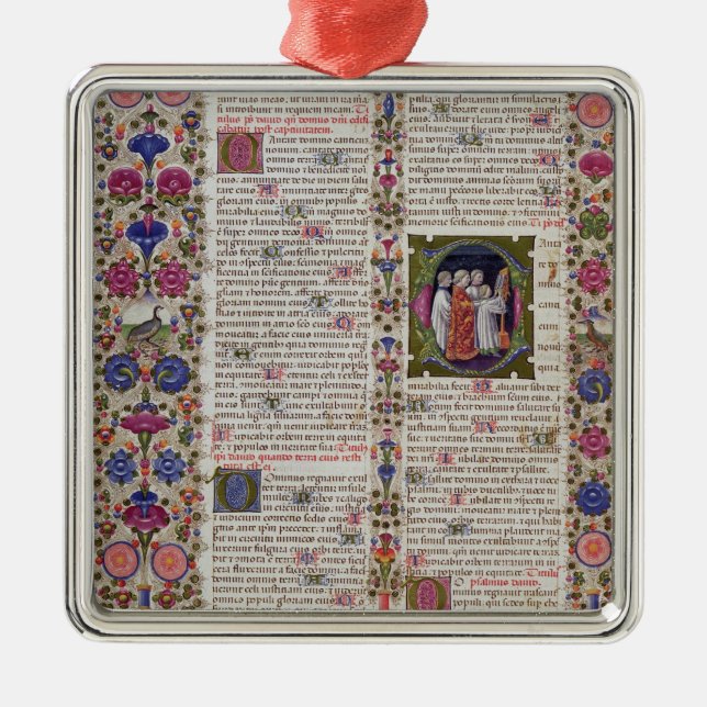 Belichtete Seite vom Buch der Psalme Ornament Aus Metall (Vorne)