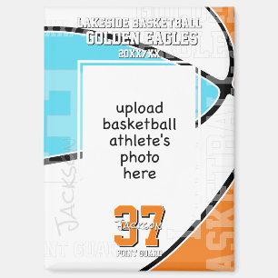 Beliebige Teamfarben Basketball Athlet Foto Magnet