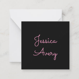 Beliebiger Name   Coole editierbare rosa Schrift a Mitteilungskarte