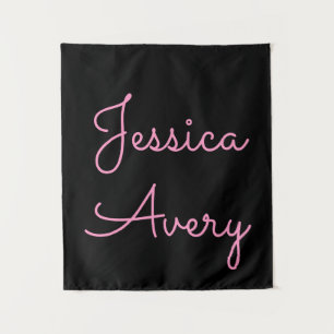 Beliebiger Name Coole editierbare rosa Schrift a Wandteppich