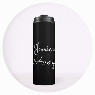 Beliebiger Name Coole editierbare weiße Schrift Thermosbecher