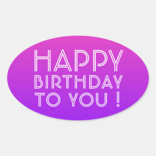 Beliebiger Name editierbar Alles Gute zum Geburtst Ovaler Aufkleber