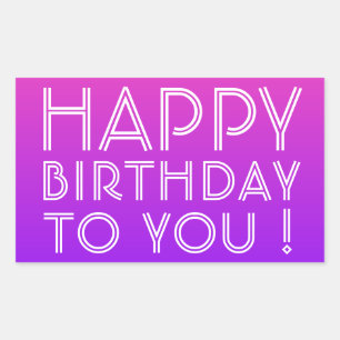 Beliebiger Name editierbar Alles Gute zum Geburtst Rechteckiger Aufkleber