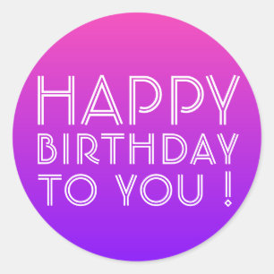 Beliebiger Name editierbar Alles Gute zum Geburtst Runder Aufkleber
