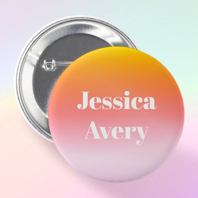 Beliebiger Name | Retro-modern gestalteter Text Fa Button (Von Creator hochgeladen)