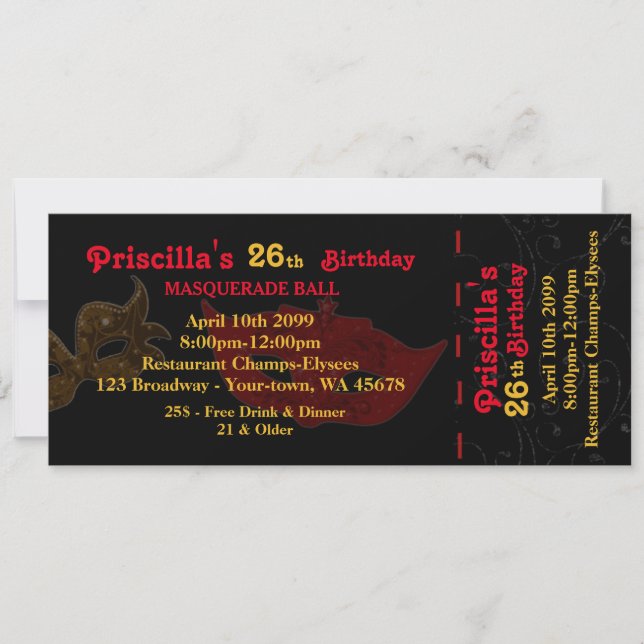 beliebiges Alter,26., Einladungsticket styl,Geburt Einladung (Vorderseite)