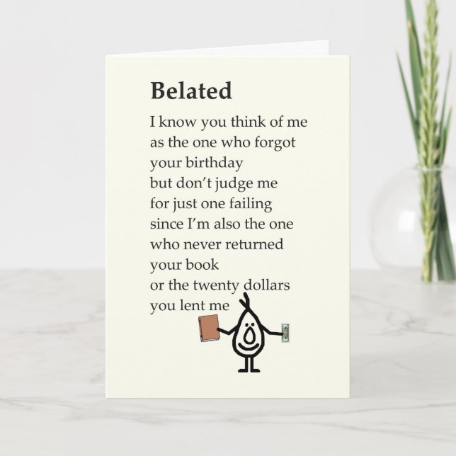 Beliebt ein lustig verwitztes Geburtstaggedicht Karte (Vorderseite)