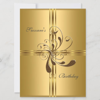 Beliebte Gold Birthday Party Einladung