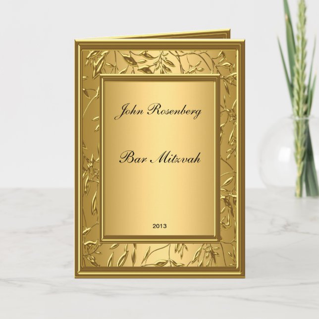 Beliebte Goldene Bar Mitzvah Zeremonie Dankeskarte (Vorderseite)