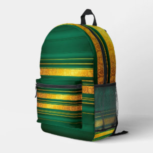 Beliebte Green Gold Luxury Linen Texture Collectio Bedruckter Rucksack