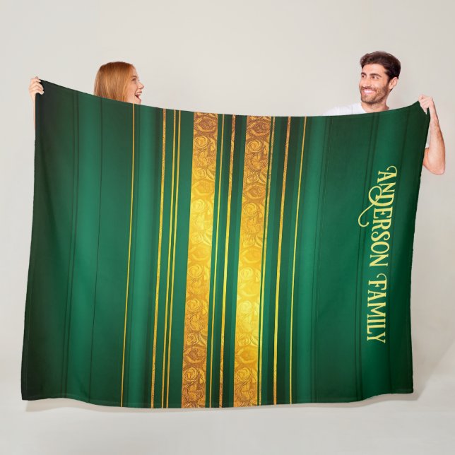 Beliebte Green Gold Luxury Linen Texture Collectio Fleecedecke (Beispiel)