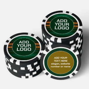 Beliebte Grüne Gold Luxus Leinen Textur Sammlung Pokerchips