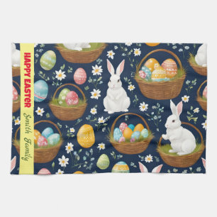 Beliebte Hasen-Happy-Ostern-Kollektion Geschirrtuch