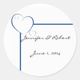 Beliebte Herzen in Sapphire Blue Runder Aufkleber