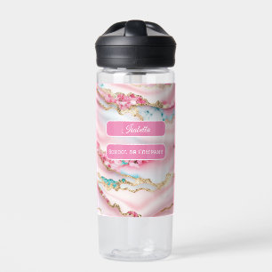 Beliebte Kollektion aus hellblaurosa Marmor Trinkflasche