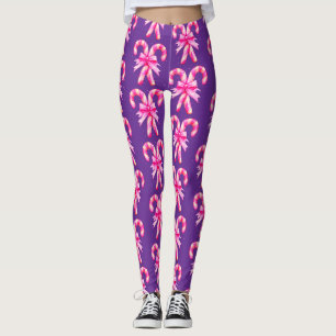 Beliebte Niedliche Lila rosa, weiße Kerzenleuchten Leggings
