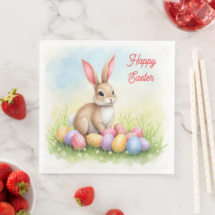 Beliebte niedliche Osterhasen- und Eiersammlung Serviette
