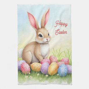 Beliebte niedliche Ostern Hasen und Eier Sammlung Geschirrtuch