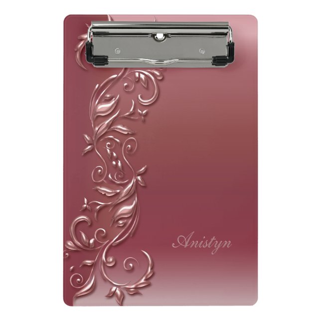 Beliebte Rose Gold Verziertes Design Mini Klemmbrett (Vorderseite)