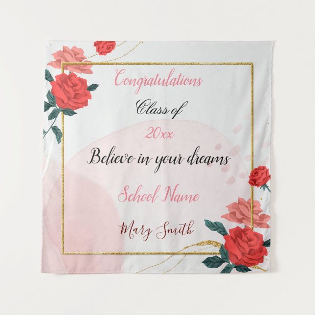 Beliebte Rote Rose durch Bläschen Wandteppich (Vorderseite)