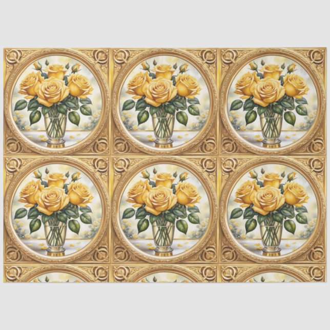 Beliebte schöne Gelbe Rose Kollektion Seidenpapier (Vorderseite)